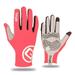 Cycling Gloves for Men Or Women Breathable Full Finger Gel Padded Bicycle Gloves-Pink(XXL)