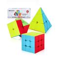 ROXENDA Speed Cube Set YPF5 Magic Cube Set of 2x2x2 3x3x3 Pyramid Cube Smooth Puzzle Cube (Stickerless)