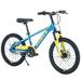 24 Inch Mountain Bike Single Speed MTB Bicycle Dual Disc Brake Youth Bike Suspension Fork for Boys and Girls Age 9-14 Years Blue