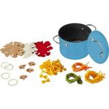 HABA Cooking Set Pasta Time - Realistic Metal Pot with Assortment of Pretend Felt Pasta and Toppings