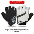 Breathable Lycra Fabric Unisex Cycling Gloves Road Bike Riding MTB DH Racing Outdoor Mittens Bicycle Half Finger Glove S-16 White Gloves XL