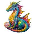 KAAYEE Wooden Jigsaw Puzzles-Wooden YPF5 Puzzle Adult Unique Shape Advanced Dragon Wooden Jigsaw Puzzle for Adult Family Puzzles 14 * 12in 280pcs