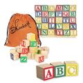 Skoolzy Toddler Letter Blocks YPF5 - 26 ABC Wooden Blocks for Toddlers - Wood Alphabet Stacking Toys - Baby Letter Stacking Blocks for Kids Ages 2 +