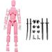 Barsme Titan 13 Action Figure Set of 9 T13 Action Figure 24D Printed Action Figures Movable Multi-jointed Figure Toys Stick Bot Articulated Robot Dummy Action Figures Toys Gifts for Him Boys Friend