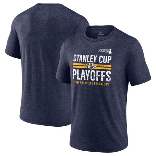 Navy Nashville Predators 2024 Stanley Cup Playoffs Crossbar Tri-Blend T-Shirt mit Fanatics-Logo für Herren