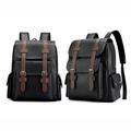 DGOO Leather Laptop Backpack For Men Work Business Travel Office Backpack College Bookbag Casual Computer Backpack Fits Notebook 15.6 Inch