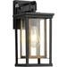 13.3â€˜ H Dusk to Dawn Aluminum Outdoor Wall Light Black Wall Light Fixtures Wood Grain Exterior Porch Light Wall Mount 1 Pack Modern Outside Wall Lights Wall Lanterns with Clear Seeded Glass