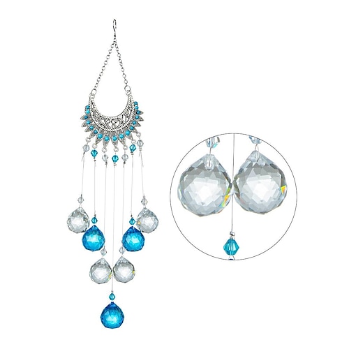 Buntes Leben des Baumes, Sonnenfänger, Traumfänger mit buntem Kristall, handgefertigtes Geschenk, Wandbehang, Dekor, Kunst, Windspiel, Autoanhänger zum Aufhängen Image