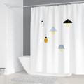 Simple Geometric Nordic Bathroom Curtain Chandelier Printing Shower Curtain Polyester Waterproof Home Decoration with 12