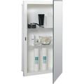 ONKER Frameless Mirror Medicine Cabinet 16 W x 26 H Made for Recessed or Surface Mount Powder Coated Steel Body with Beveled Edge Mirrored Door and 2 Storage Shelves White