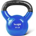 Yes4All 35lb Vinyl Coated / PVC Kettlebell Blue Single