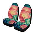 Custom Rose Flower Cats Car Seat Covers for Front of 2 Vehicle Seat Protector Car Pet Mat Fit Most Car Truck SUV