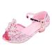 Girls Sandals Children Shoes Pearl Bow Tie Hook Loop Princess Shoes Dance Shoes Kids Flip Flops Sandals Size 11 Toddler Shower Slippers Toddler Flip Flops Girls Slip on Shower Shoes Summer Girls