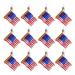 4th of July Decorations for Home 12 Pcs Small American Flags Hanging Balls 4th of July Outdoor Decor Small US Flags Mini 7cm American Flag Mini Flags for Outside Patriotic Holiday Yard Patio