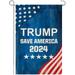 Donald Trump 2024 President Save America Burlap Garden Flag Double Sided Premium Fabric US Election Patriotic Vertical Outdoor Outside Decoration for Yard Garden Porch Patio 12 x 18 Inch