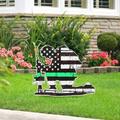 Okaydehi Garden Sculptures Garden Statues American Flag Veteran Patriot independence Day Decorative Metal Ornament for Yard Garden Decoration Garden Sculptures F