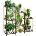Plant Stand Indoor Plant Stands Wood Outdoor Tiered Plant Shelf for Multiple Plants 3 Tiers 7 Potted Ladder Plant Holder Table Plant Pot Stand Boho Decor Home Decor for Window Balcony