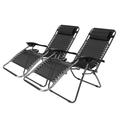 MACTANO 2Pack Zero Gravity Chair Lounge Chair for Outdoor Lawn Patio Garden Black