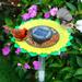 Nowsok Solar Bird Feeders YPF5 for Outdoors Hanging Bird Feeder with String Lights Sunflower Bird Feeder with Food/Stone/Water Compartment for Garden Yard Patio Decor - Black Stamen