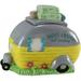 Ceramic Cookie Jar - Cute Kitchen Counter Storage Canister With Lid - Perfect For Cookies Coffee Tea Candy Dog Treats And More - Happy Campers - Gray Yellow Green