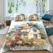 Fashion Bedroom Decor House Flowers Printed Bedspreads Adult Soft Duvet Cover Pillowcase Full (80 x90 )