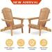 Outdoor Wooden Folding Adirondack Chair Set of 2 with Pre-Assembled BackRest Wood Patio Chair for Garden Backyard Porch Pool Deck Firepit