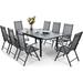 AECOJOY Patio Furniture Set 7 Pieces Outdoor Patio Furniture with Dining Table&Chair All Weather Wicker Conversation Set with Ottoman Grey