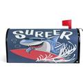 SKYSONIC Surfer Shark Magnetic Mailbox Cover Letter Post Box Cover Standard Size 21 x 18 Inch Mailbox Cover for Home Garden Yard Patio Outdoor Decor