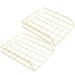 Gongxipen 2Pcs Stackable Document Storage Rack Metal File Storage Basket Iron Paper Container Golden