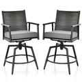 Costway 360Â° Swivel Bar Stool Set of 2 Counter Height Bar Chair with Metal Frame