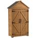 39.56 L x 22.04 W x 68.89 H Outdoor Storage Cabinet Garden Wood Tool Shed Outside Wooden Closet with Shelves and Latch Gray