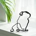 myvepuop Desktop Ornament Dog Minimalist Arts Sculpture Personalized Gift Metal Decoration H One Size