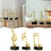 Sueyeuwdi 3 Pieces Music Note Resin Sculpture Table Statue Indoor Centerpiece Ornament Piano Lovers Craft Birthday Art Decor Room Decor Desk Decor Gold 22.5*17*12cm