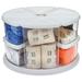 Deflecto Rotating Carousel Craft YPF5 Organizer 9-Canister Includes 3 and 6 Canisters Removable Clear Lids