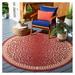 YOSITiuu Courtyard Collection 6 7 Round Red/Beige CY6100 Indoor/Outdoor Non-Shedding Easy Cleaning Patio Backyard Porch Deck Mudroom Area Rug