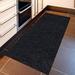 Ottomanson Scrabe Rib Collection Waterproof Non-Slip Rubberback Solid Design 2x4 Indoor/Outdoor Runner Rug 2 x 4 Black