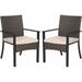 simple Outdoor Patio Dining Set 9 PCS Patio Furniture Set with Extendable Metal Table and 8 Rattan Wicker Chairs Beige Cushion