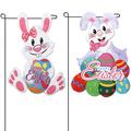 SmoothNovelty 2 Pcs Easter YPF5 Garden Flag Easter Bunny Eggs Garden Flag 12 x 18 Double Sided Bunny Eggs Easter Decorations for Spring Easter Yard Outdoor Decorations(Flagpoles Not Included)