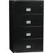 Phoenix Lateral 31 inch 4-Drawer Fireproof File Cabinet with Lock Water Seal Black LAT4W31B