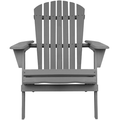 PAPROOS Outdoor Adirondack Chair Folding Wooden Patio Chairs Weather Resistant Gray