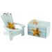 Meuva Mediterranean Style Mini Beach Chair Decoration Children s Room Ocean Wind Desktop Small Box Decoration Shooting Props Heart Eggs Decorations for Living Room Vintage Store Display Snowman