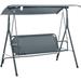 3-Person Porch Swing with Stand Outdoor Swing for Patio Porch with Adjustable Tilt Canopy and Comfortable Swing Bench-Style Seat Steel Frame Gray