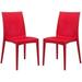 YFENGBO Hickory Indoor-Outdoor Modern Weave Design Stackable Dining Side Chair Set of 2 (Red)