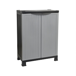 7H SEVEN HOUSE Niedriger Harzschrank für den Außenbereich mit 1 Einlegeboden Grau 92x68x39cm Thinia Home. Image