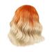 Blekii Women Short Wavy Bob Silky Wavy Synthetic Heat Resistant Wig with Natural Bangs Wigs Human Hair Orange Clearance