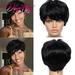 Short Human Hair Pixie Cut Wig Colored Natural Wave Wigs With Bangs Short Ombre Human Hair Wigs Brazilian Hair Wigs For Women 1B 150%