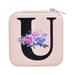 Blekii Personalized Women s Jewelry Box Travel Jewelry Box English Alphabet Flower Jewelry Makeup Bag Gifts for Women Gifts for Friends Makeup Bag Clearance