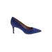 Banana Republic Heels: Slip-on Stilleto Cocktail Blue Solid Shoes - Women's Size 10 - Pointed Toe