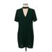 Zara Casual Dress - Shift: Green Solid Dresses - Women's Size Medium