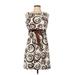 Jessica Howard Cocktail Dress - A-Line: Brown Batik Dresses - Women's Size 12 Petite